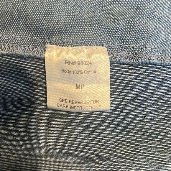 Love The Label Anthropologie Color Blocked Denim Midi Prairie Skirt - Picture 6 of 6